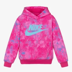 Girls Pink Cotton Hoodie