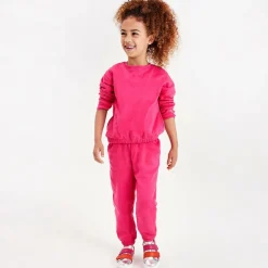 Girls Pink Cotton Jersey Tracksuit