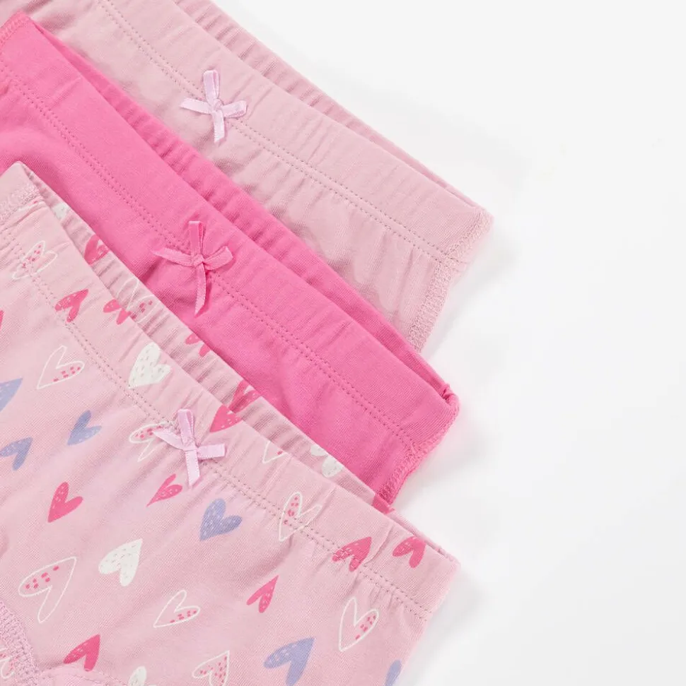 Girls Pink Cotton Knickers (3 Pack)