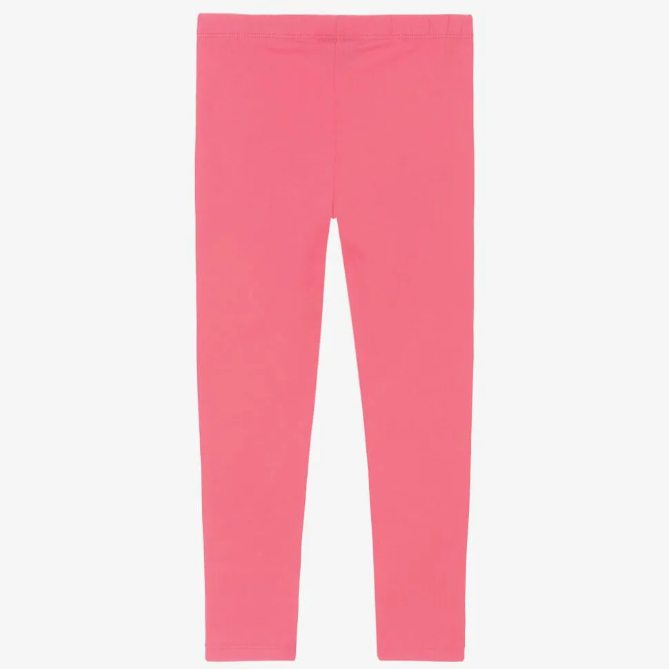 Girls Pink Cotton Leggings