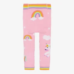 Girls Pink Cotton Leggings