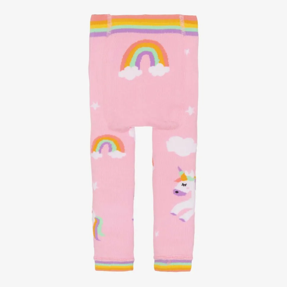 Girls Pink Cotton Leggings