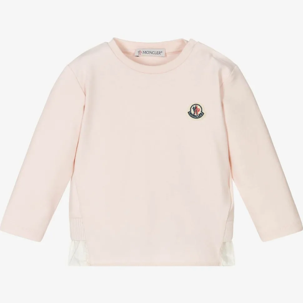 Girls Pink Cotton Logo Top
