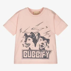 Girls Pink Cotton Logo T-Shirt