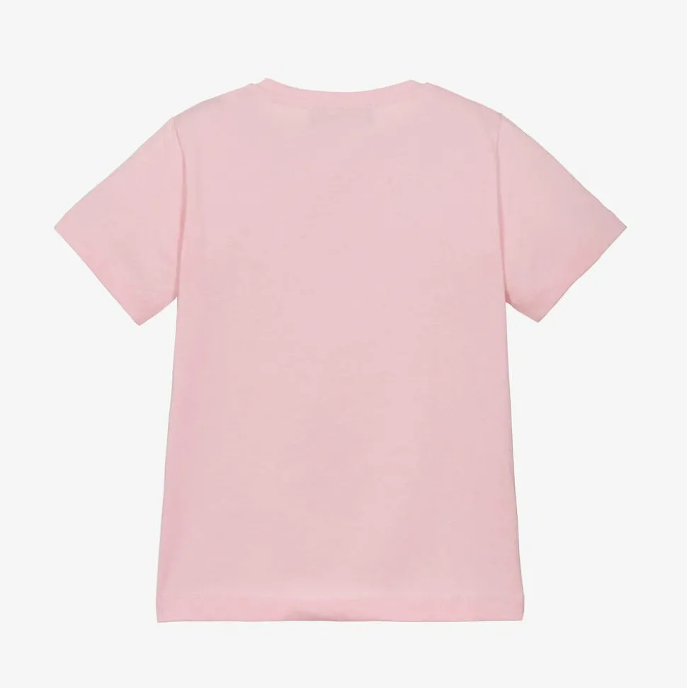Girls Pink Cotton Medusa T-Shirt