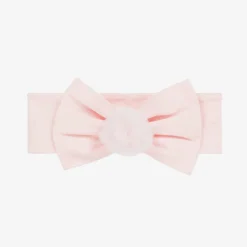 Girls Pink Cotton Pom-Pom Headband