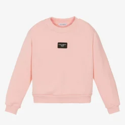 Girls Pink Cotton Sweatshirt