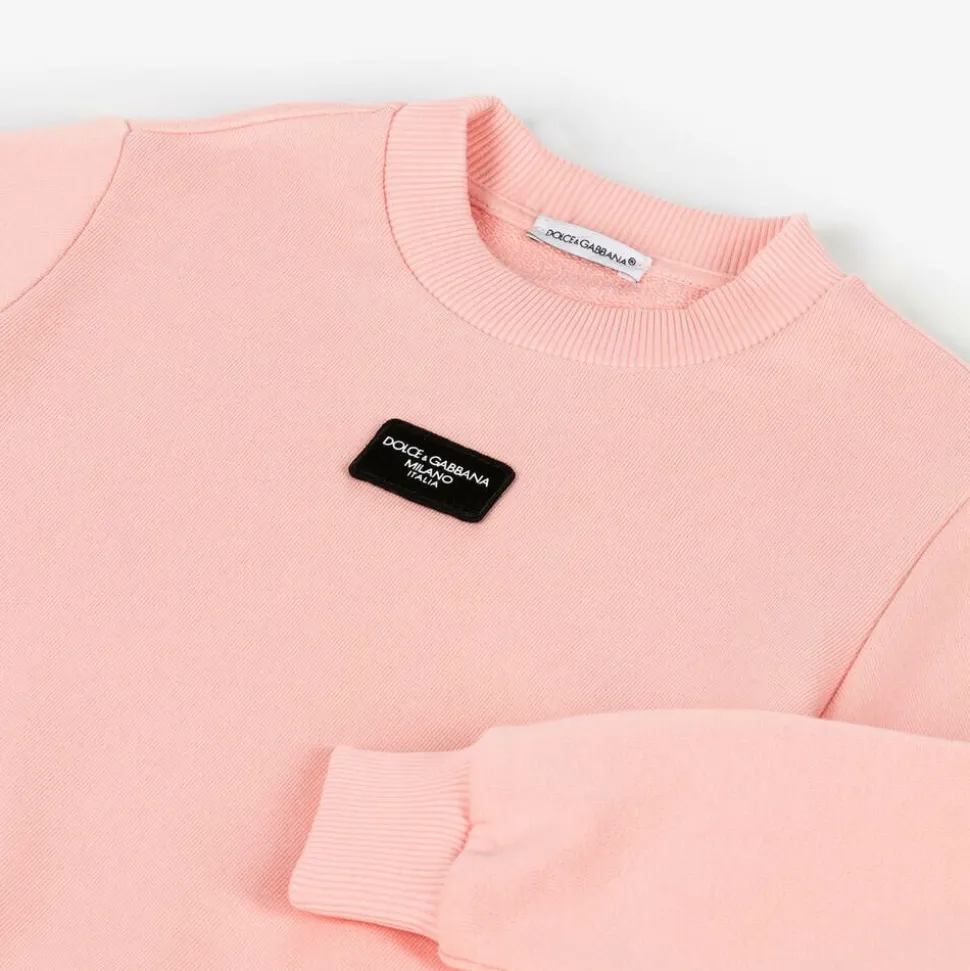 Girls Pink Cotton Sweatshirt