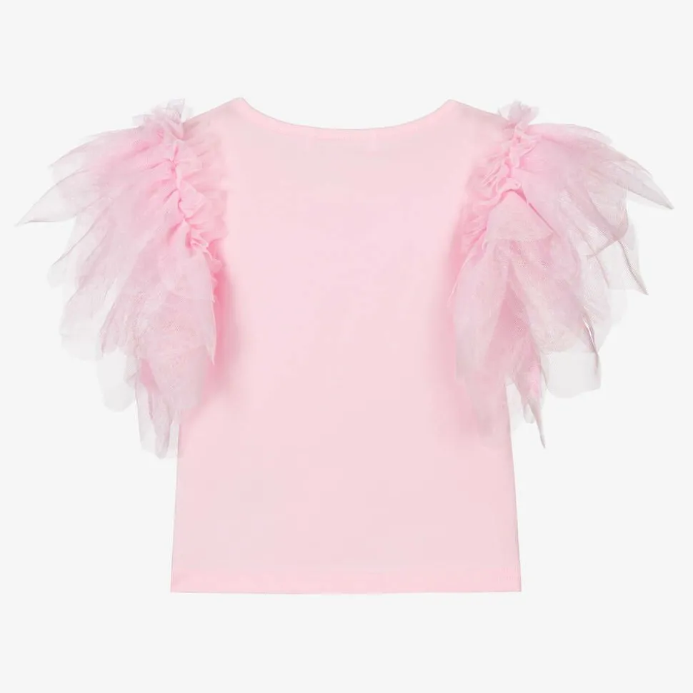 Girls Pink Cotton 4th Birthday T-Shirt
