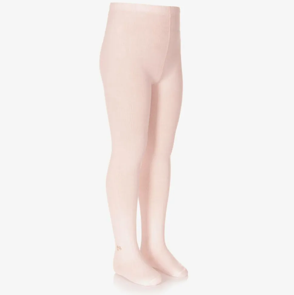 Girls Pink Cotton Tights