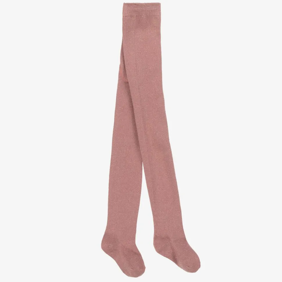 Girls Pink Cotton Tights