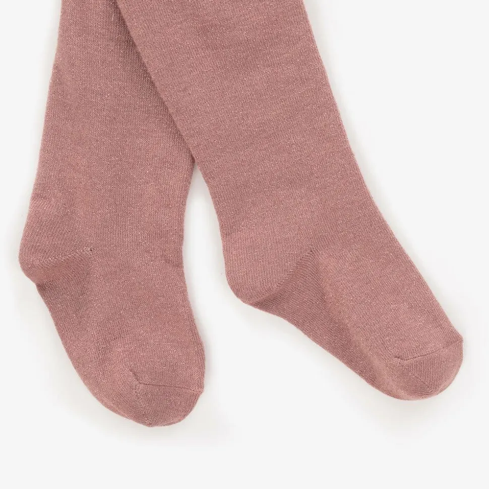 Girls Pink Cotton Tights