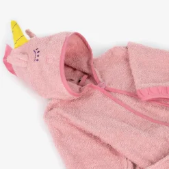 Girls Pink Cotton Towelling Bathrobe