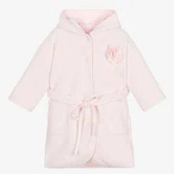 Girls Pink Cotton Towelling Bathrobe