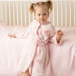 Girls Pink Cotton Towelling Bathrobe