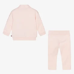 Girls Pink Cotton Tracksuit
