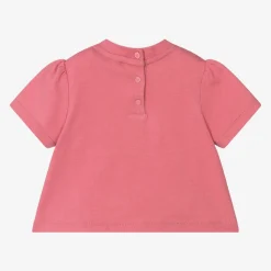 Girls Pink Cotton T-Shirt