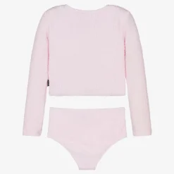 Girls Pink Crinkle Tankini