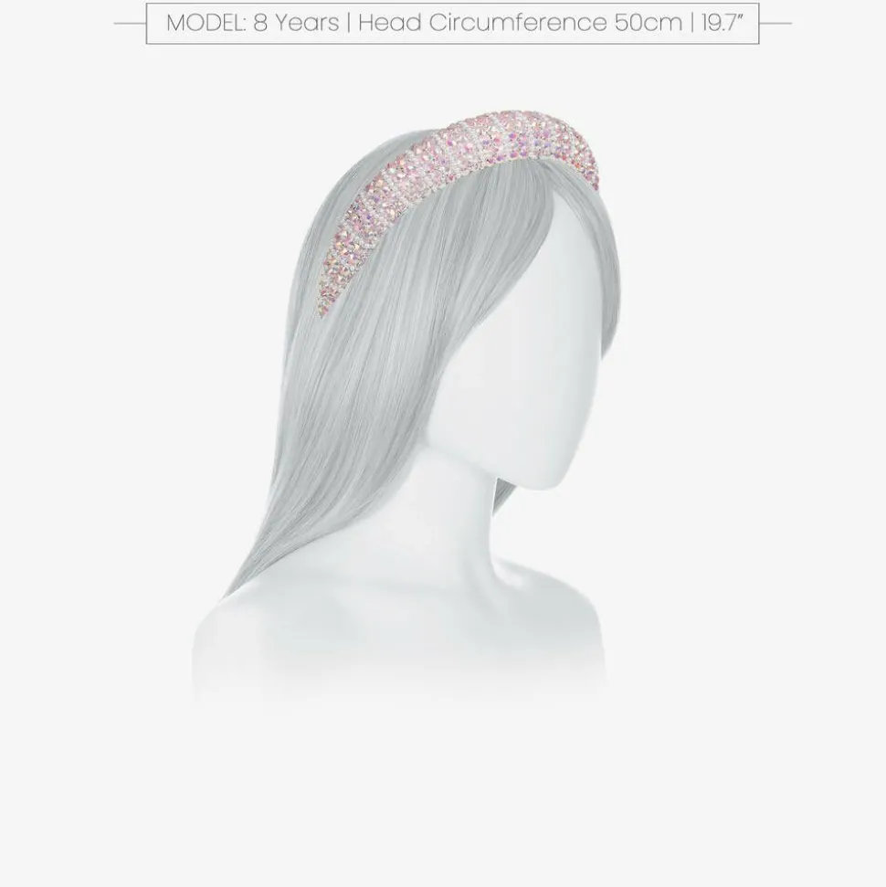Girls Pink Diamanté Padded Hairband