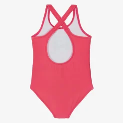 Girls Pink Dog Print Swimsuit (UPF50+)