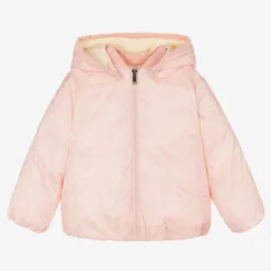 Girls Pink Double G Down Puffer Jacket