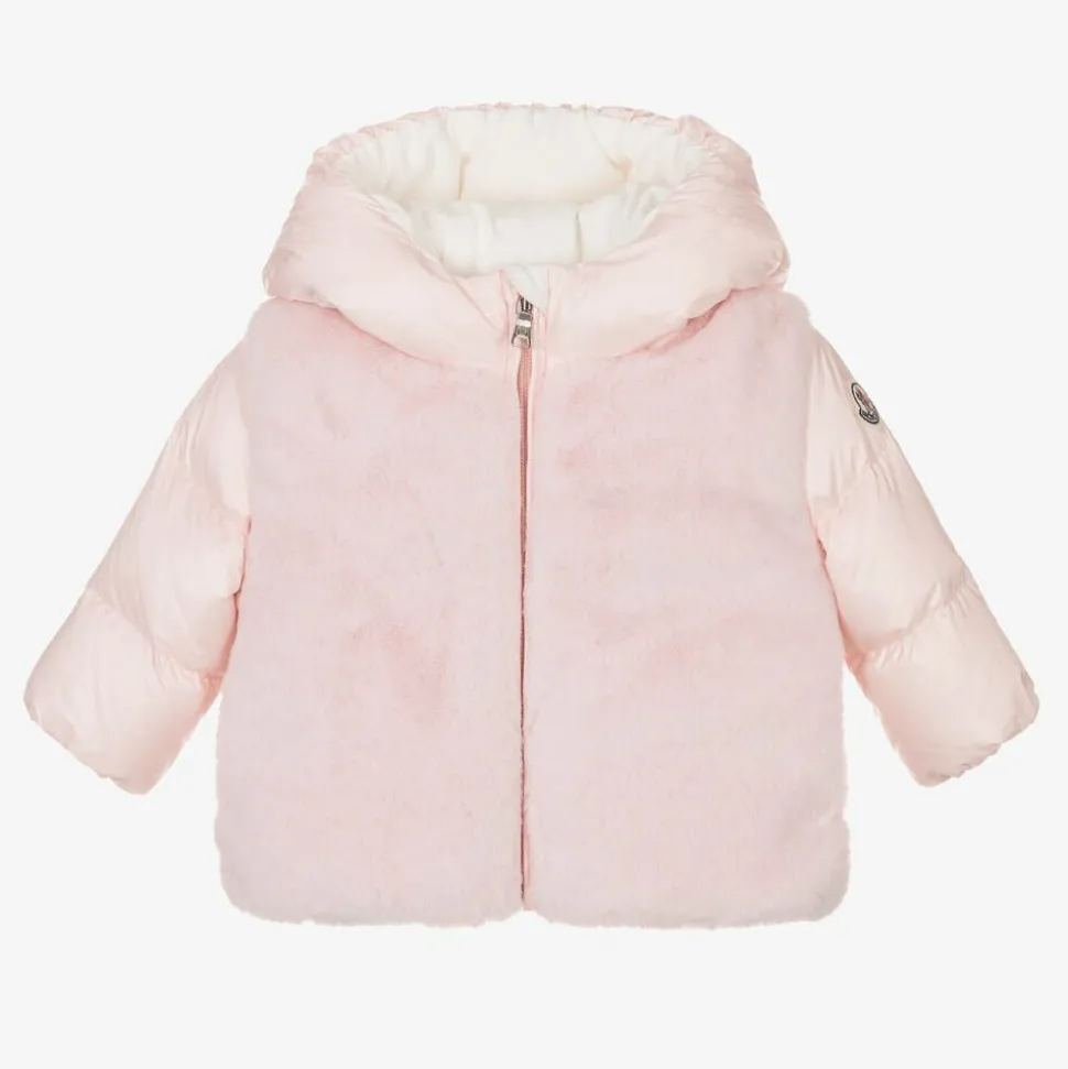 Girls Pink Down Padded Natas Jacket