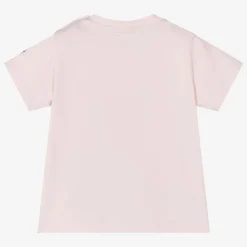 Girls Pink Embroidered Cotton T-Shirt