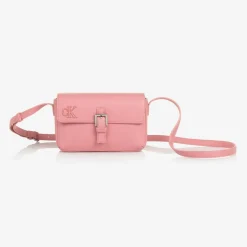 Girls Pink Faux Leather Handbag (20cm)