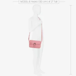 Girls Pink Faux Leather Handbag (20cm)