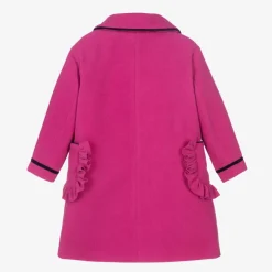 Girls Pink Felted Wool Coat