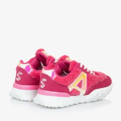 Girls Pink Fleece Trainers