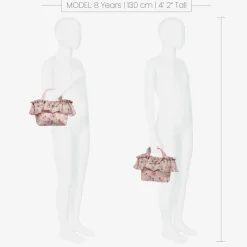 Girls Pink Floral Chiffon Handbag (27cm)
