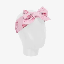 Girls Pink Floral Cotton Headband