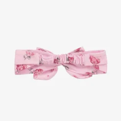 Girls Pink Floral Cotton Headband