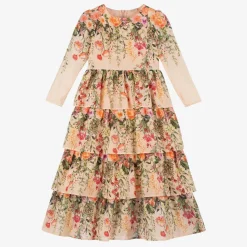 Girls Pink Floral Cotton Dress