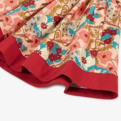 Girls Pink Floral Cotton Skirt