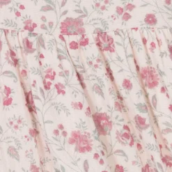 Girls Pink Floral Cotton Dress