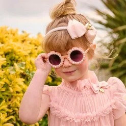 Girls Pink Floral Pearl Sunglasses