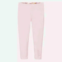 Girls Pink Floral Print Reversible Leggings