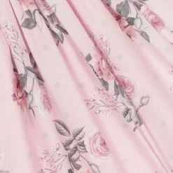 Girls Pink Floral Smocked Dress Set