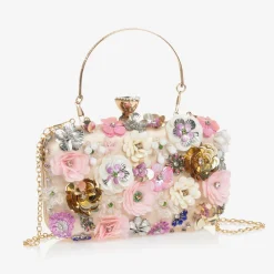 Girls Pink Flower Clutch Bag (20cm)