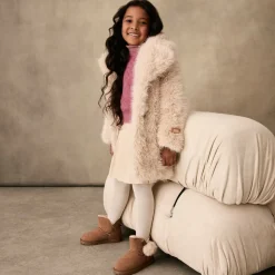 Girls Pink Fluffy Knit Sweater