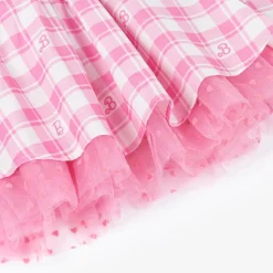 Girls Pink Gingham Barbie Dress