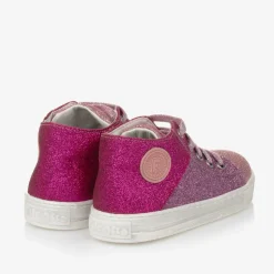 Girls Pink Glitter Trainers