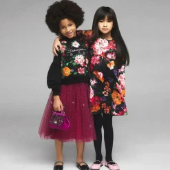 Girls Pink Glittery Tulle & Silk Skirt