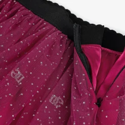 Girls Pink Glittery Tulle & Silk Skirt