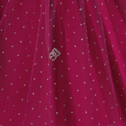 Girls Pink Glittery Tulle & Silk Skirt