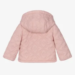 Girls Pink Hearts Quilted Jacket
