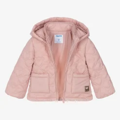 Girls Pink Hearts Quilted Jacket