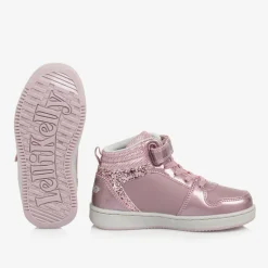 Girls Pink High Top Heart Trainers
